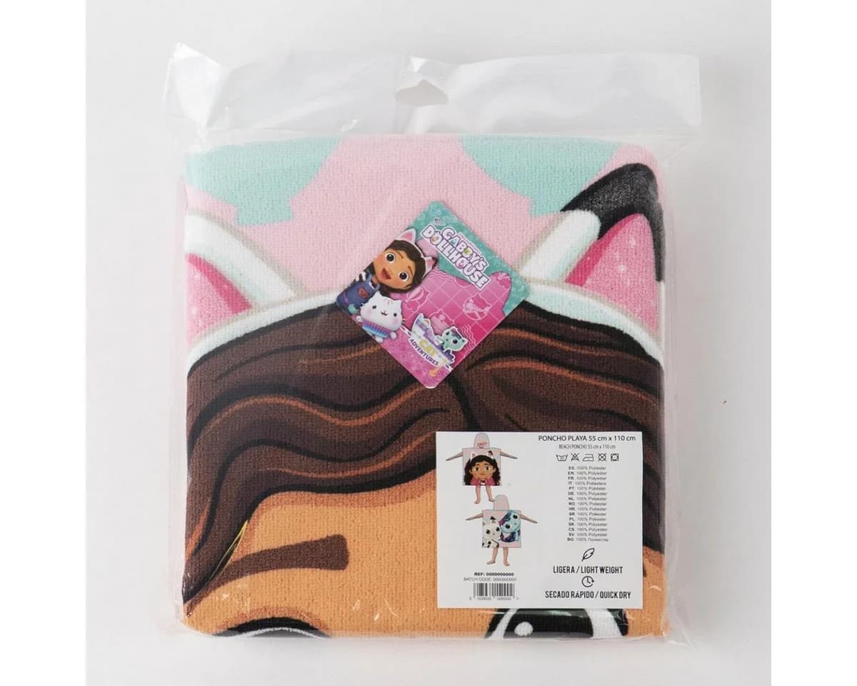 Gabby's Dollhouse Badeponcho Kinder Bunt Polyester 56x53cm - Bild 5