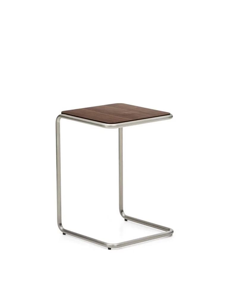 Natur24 Beistelltisch Tarsel Braun Eukalyptus Stahl Walnussfurnier - Bild 2