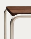 Natur24 Beistelltisch Tarsel Braun Eukalyptus Stahl Walnussfurnier Bild 3