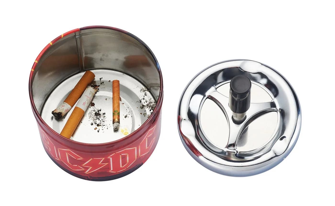 CHAMP Aschenbecher AC/DC Rot Metall mit Drehfunktion - Bild 4