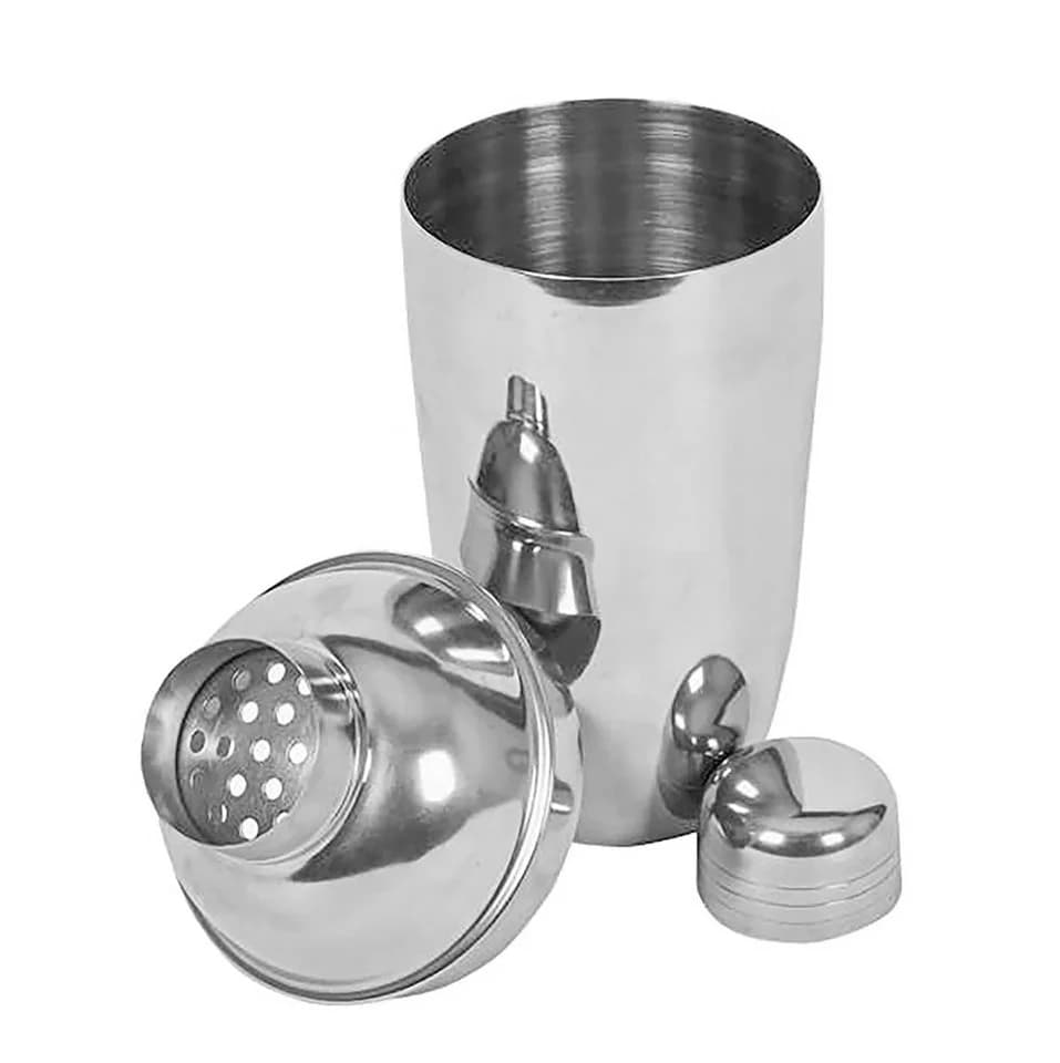 HIT Trading Cocktail Shaker 3-teilig 500ml Edelstahl Silber