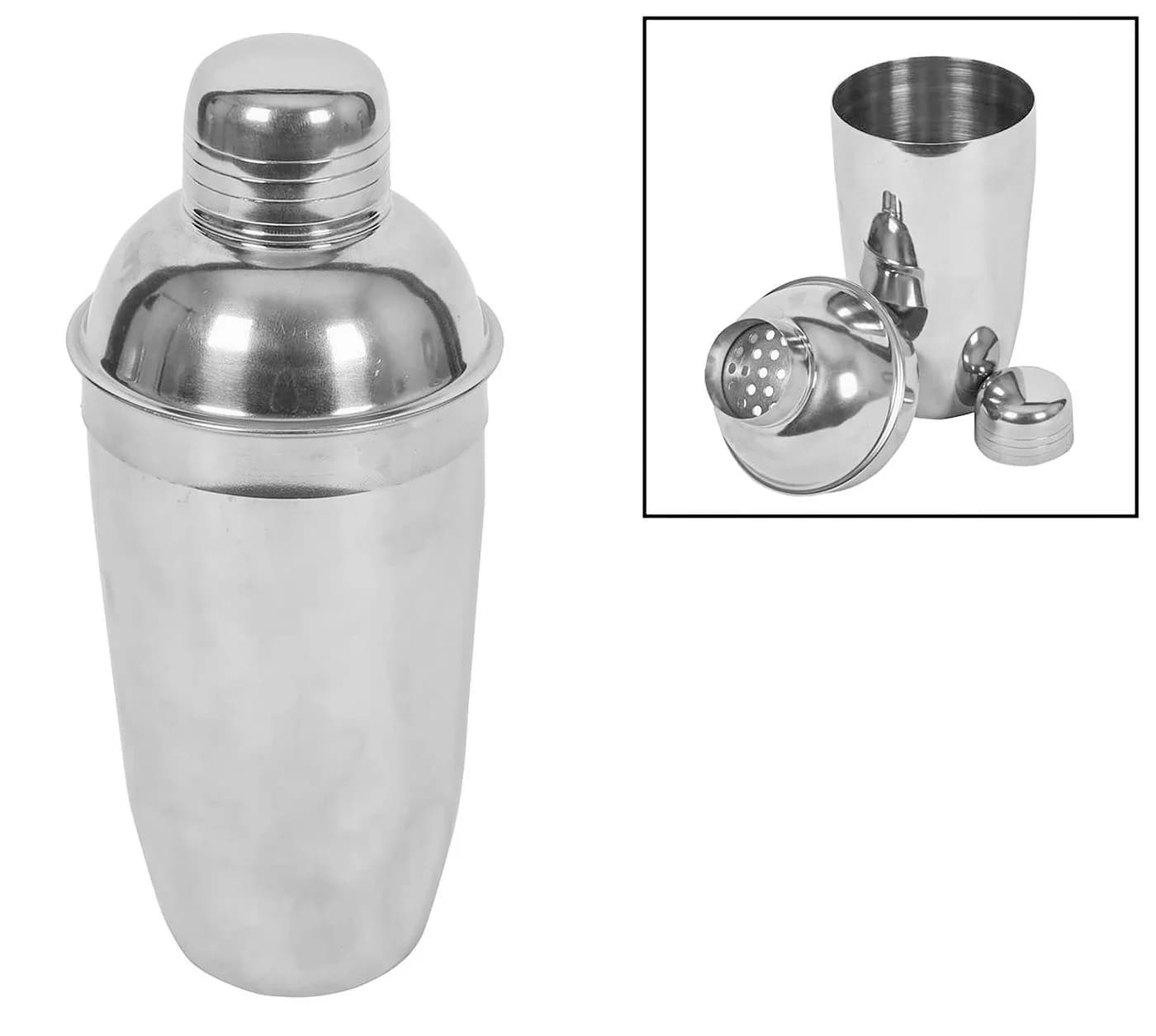 HIT Trading Cocktail Shaker 3-teilig 500ml Edelstahl Silber - Bild 2