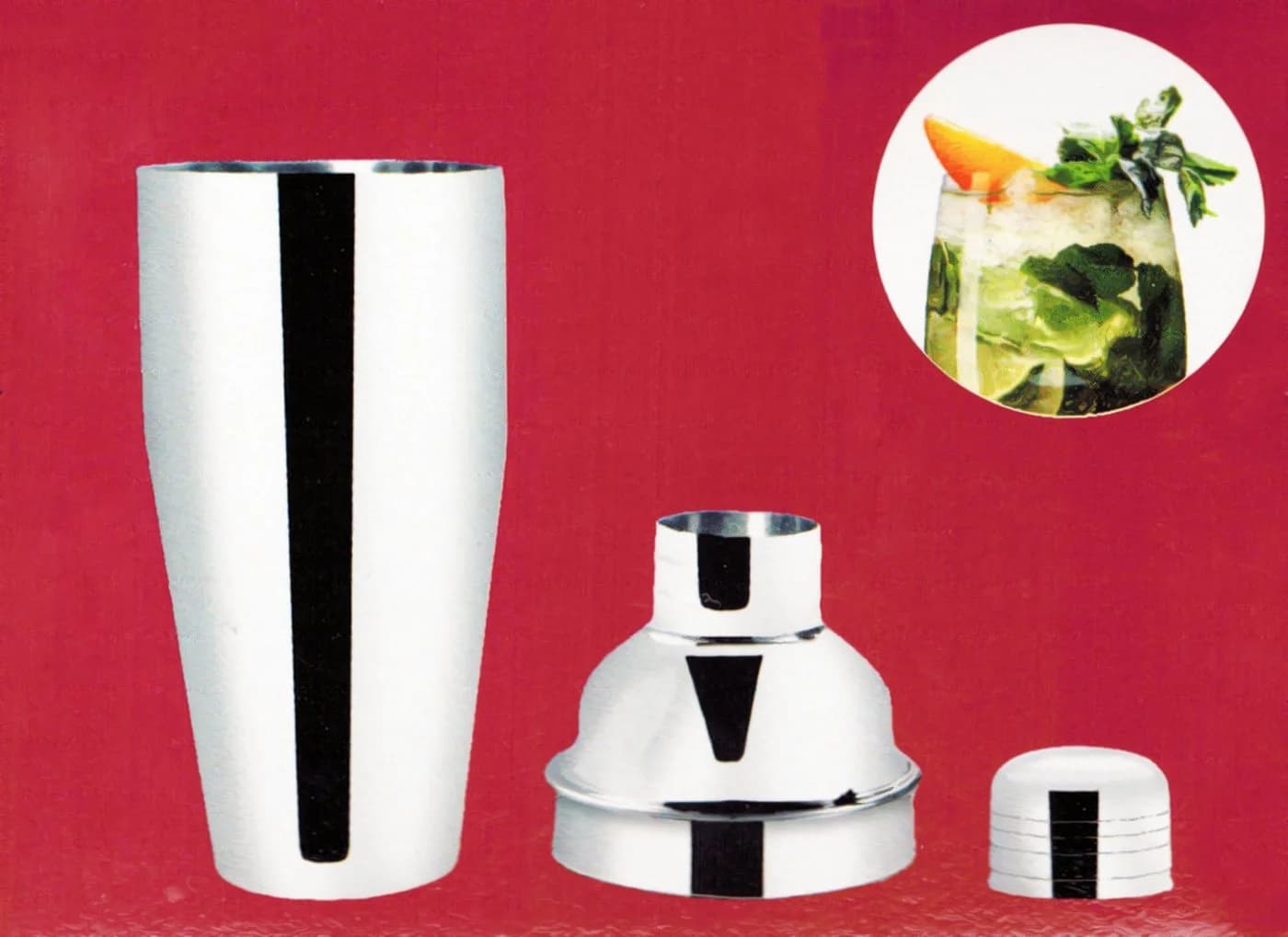HIT Trading Cocktail Shaker 3-teilig 500ml Edelstahl Silber - Bild 5