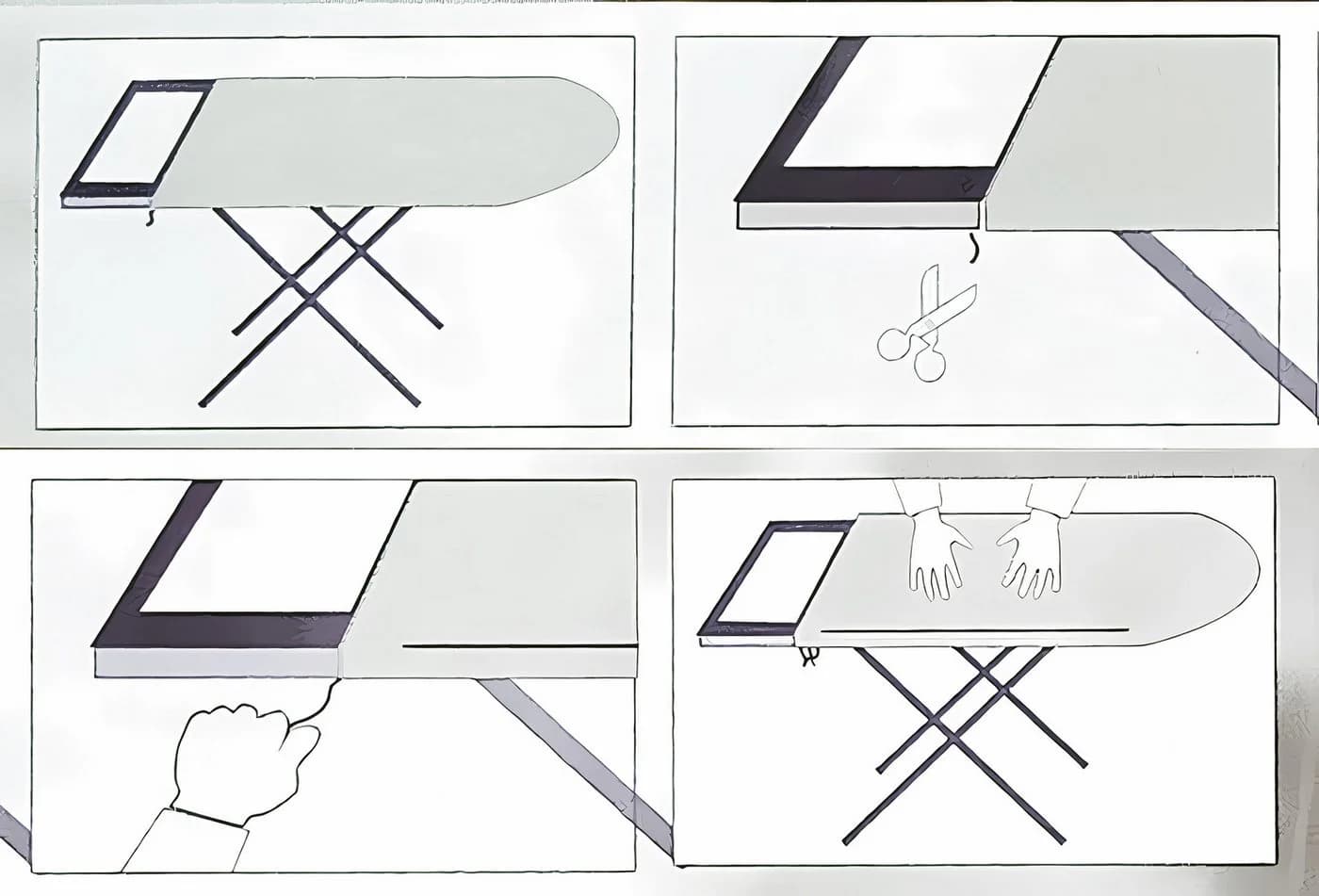Reinex Bügelbrettbezug 150x51cm mit Polsterung und Zugkordel - Bild 4