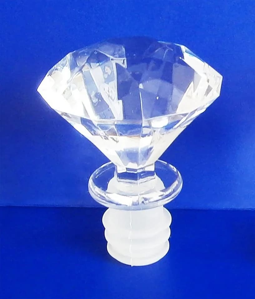 Arte Regal Weinstopper Diamant Transparent Kunststoff