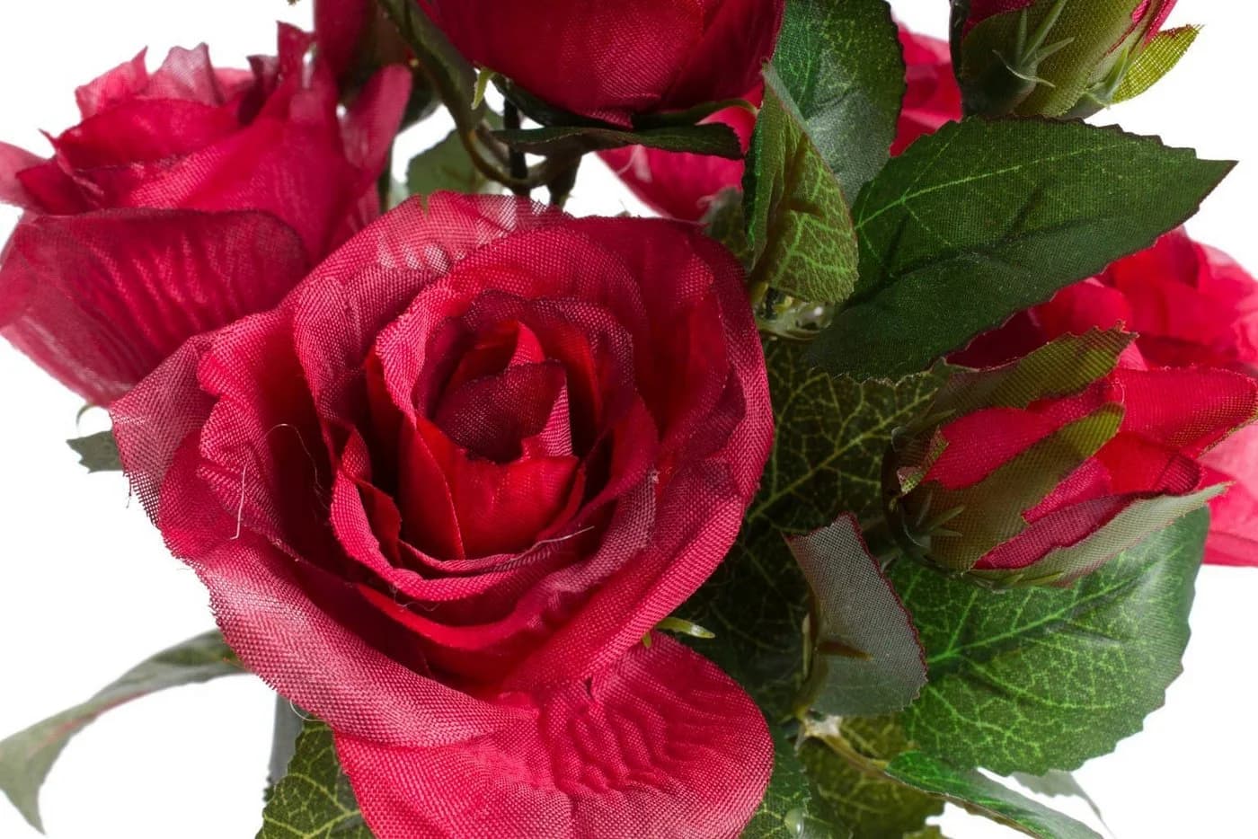 Kunstblume BOTANIC-HAUS Rosenbusch Rot mit Übertopf