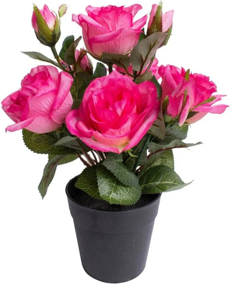 Kunstblume BOTANIC-HAUS Rosenbusch Bunt Schwarz - Bild 2