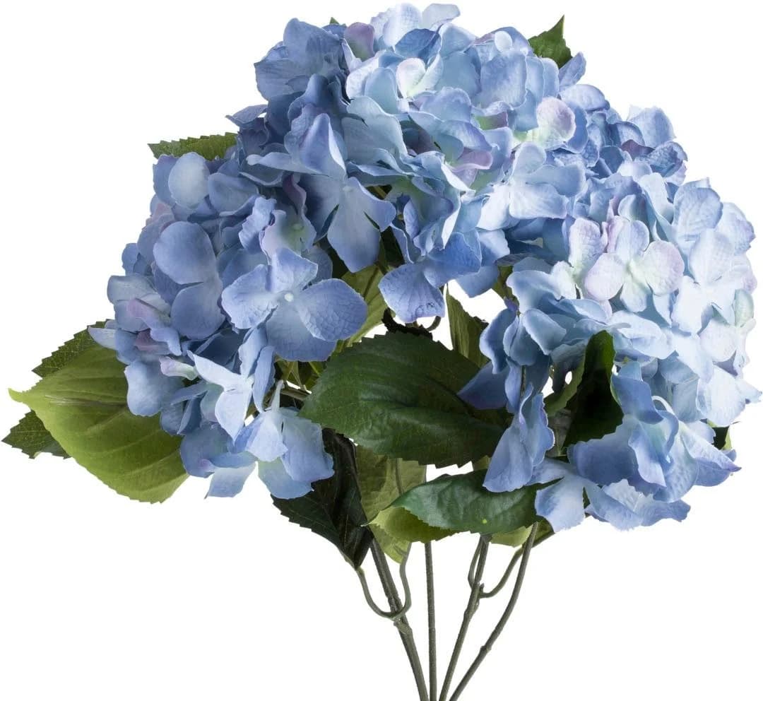 BOTANIC-HAUS Hortensienbusch Blau Kunstblume Deko