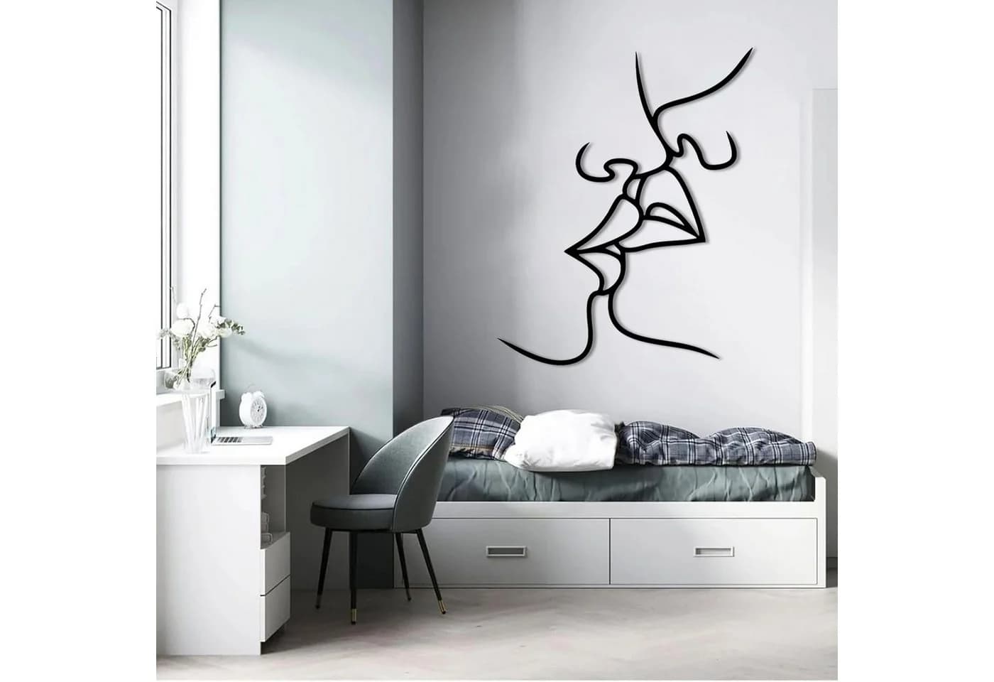 Jumpeak Wanddekoobjekt Gesicht Profil Metall Kunst Wanddekoration - Bild 3