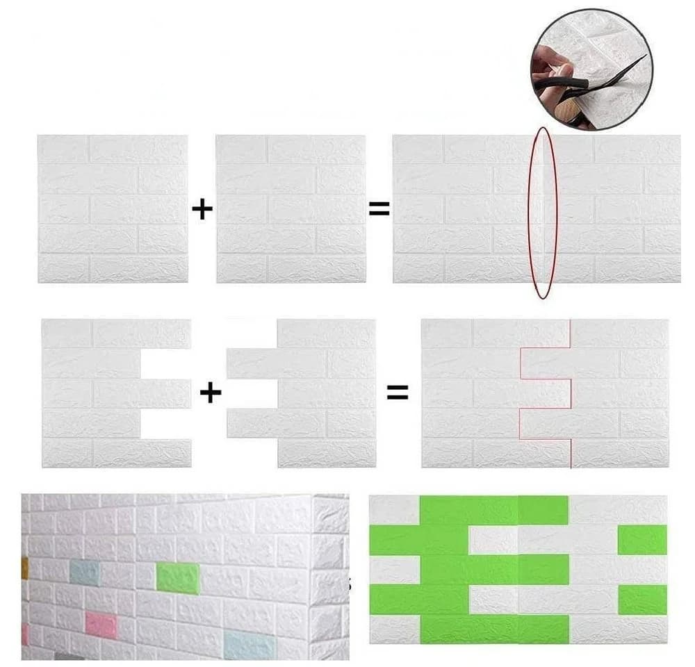 Blusmart 3D-Wandtattoo 10er-Pack selbstklebende 3D-Wandpaneele 35x38,5 cm - Bild 4