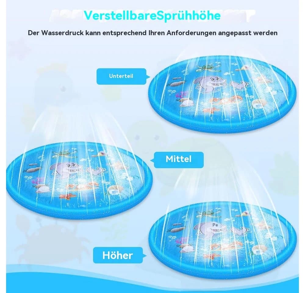 Blusmart Wassermatte Kinder mit Sprinkler Blau Meereslebewesen - Bild 4