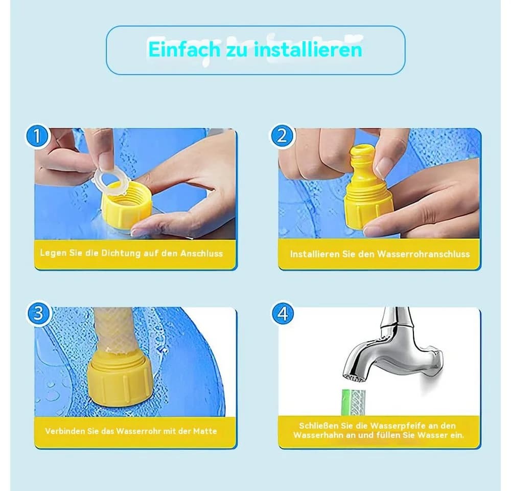 Blusmart Wassermatte Kinder mit Sprinkler Blau Meereslebewesen - Bild 5