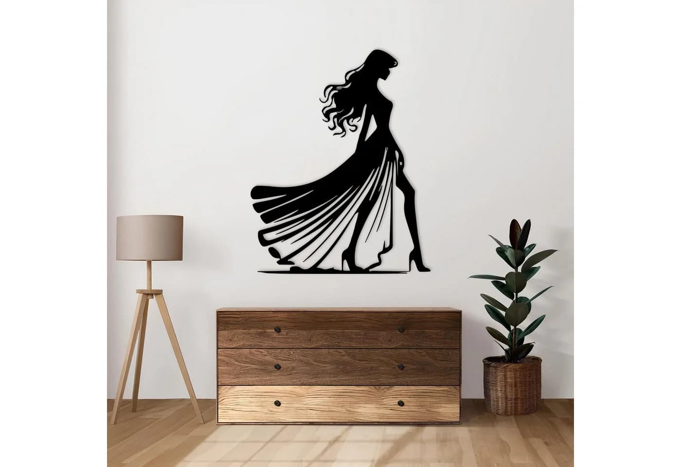 Jumpeak Wanddekoobjekt Metallkunst-Wanddekoration, modische Frau, figürliche Dekoration, Abstrakte Silhouetten, minimalistisch, 4 Farben, 3 Größen, Geschenk - Bild 4
