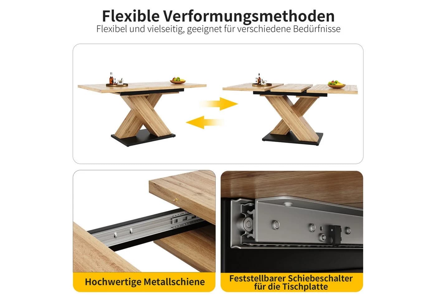 Celya Ausziehtisch Teleskop Holzfarbe Modern - Bild 4