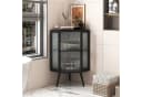 Celya Eck-Unterschrank mit Glas-Tür und verstellbarem Regal, Schwarz Bild 2