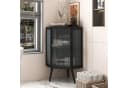 Celya Eck-Unterschrank mit Glas-Tür und verstellbarem Regal, Schwarz Bild 3