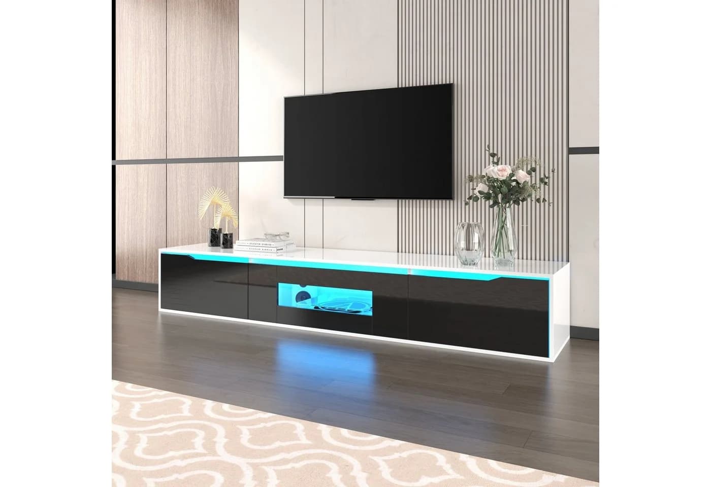 Celya TV-Schrank Hochglanz Schwarz mit LED-Beleuchtung Modern - Bild 2