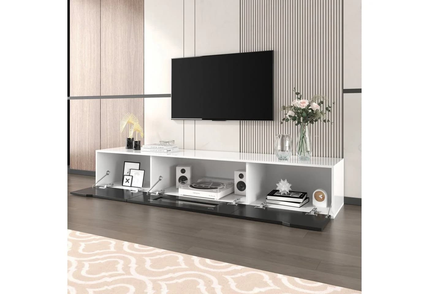Celya TV-Schrank Hochglanz Schwarz mit LED-Beleuchtung Modern - Bild 3