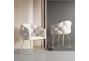 Celya Esszimmerstuhl Samt Beige Gold Metallbeine Bild 1