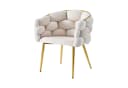 Celya Esszimmerstuhl Samt Beige Gold Metallbeine Bild 2