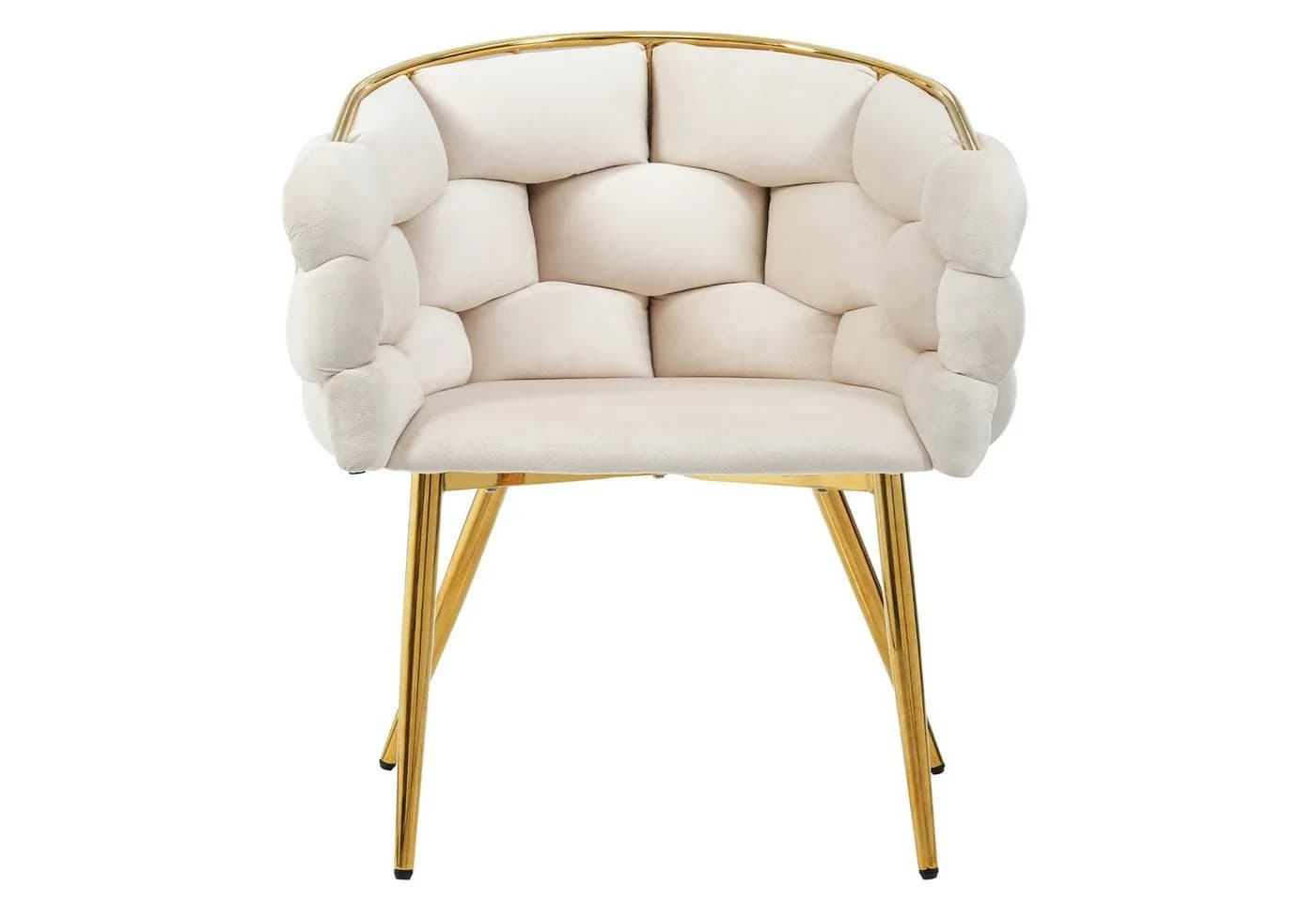 Celya Esszimmerstuhl Samt Beige Gold Metallbeine - Bild 3