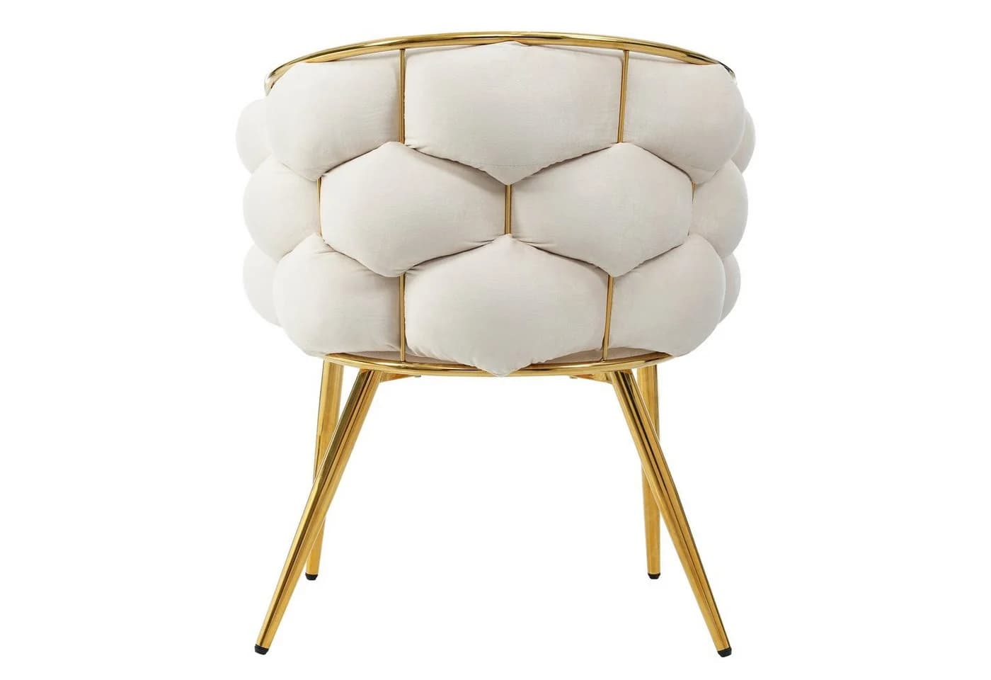 Celya Esszimmerstuhl Samt Beige Gold Metallbeine - Bild 4