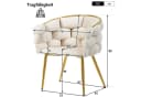 Celya Esszimmerstuhl Samt Beige Gold Metallbeine Bild 5