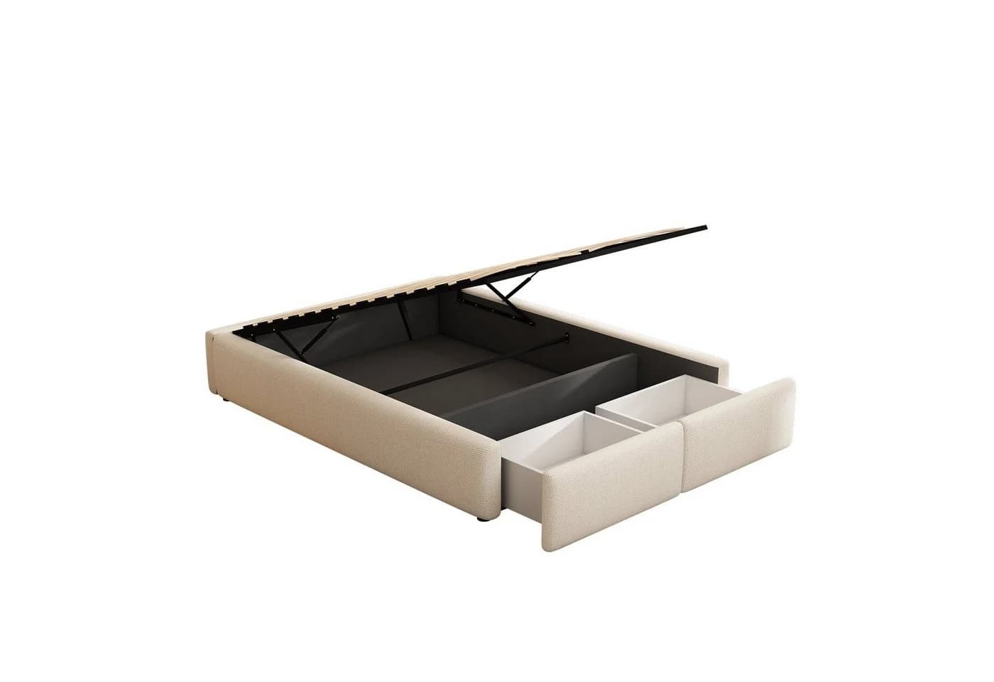Celya Polsterbett Plattformbett Beige mit 2 Schubladen - Bild 5
