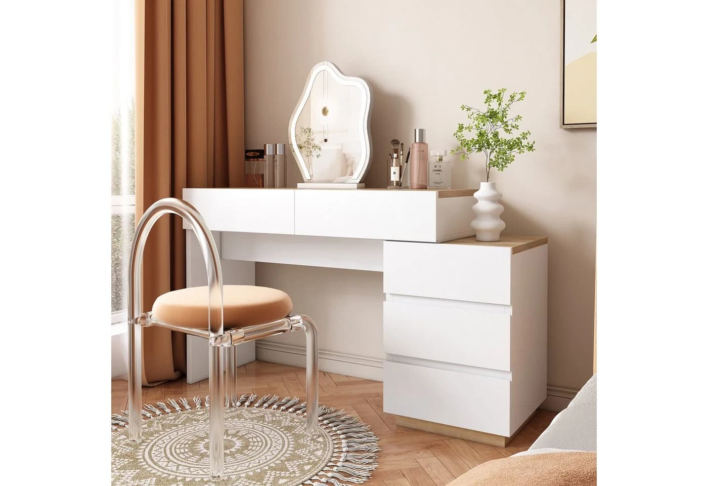 Celya Schminktisch mit 5 Schubladen für Schlafzimmer - Bild 2