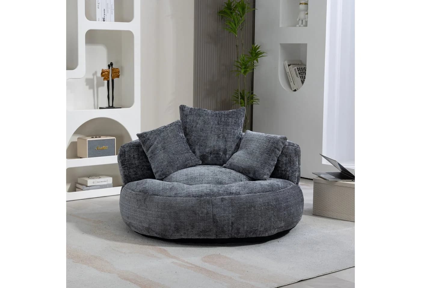 Celya Sitzsack Lazy Sofa Grau mit 3 Kissen Ergonomisch - Bild 2