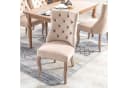 Celya Esszimmerstuhl Beige Samt mit Knopfsteppung & Massivholzgestell Bild 5
