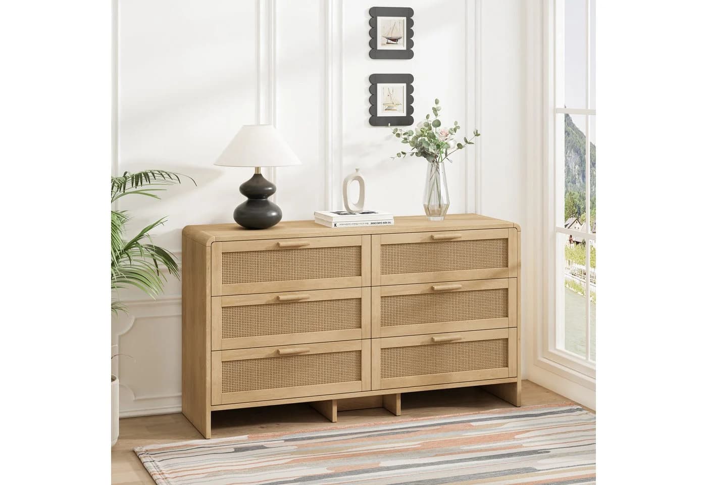 Celya Kommode 130cm Rattan Kommode mit 6 Schubladen - Bild 2