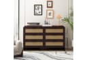 Celya Kommode 130cm Rattan Kommode mit 6 Schubladen Braun Bild 2