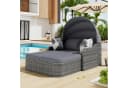 Celya Sonneninsel Outdoor Grau PE-Rattan mit verstellbarem Baldachin Bild 2