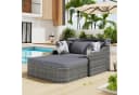 Celya Sonneninsel Outdoor Grau PE-Rattan mit verstellbarem Baldachin Bild 3