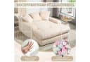 Celya Sofa Cord-Schlafsofa mit 3 Kissen Beige Einzelsitz-Bodensofa Loungesofa Bild 3