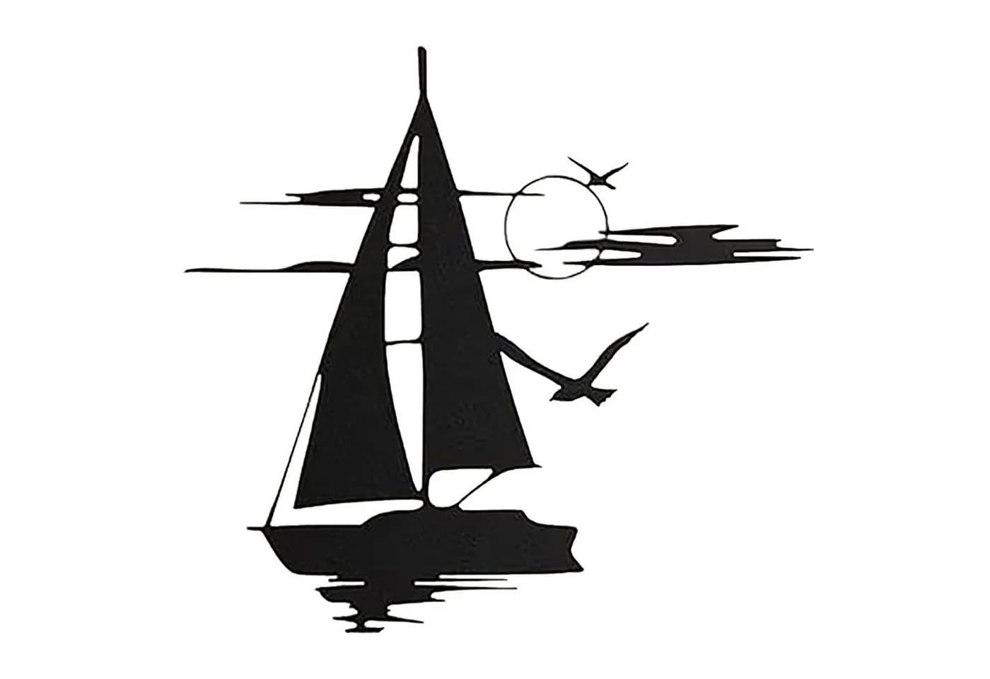 Jumpeak Wanddekoobjekt Segelboot Metall Laserschnitt - Bild 2