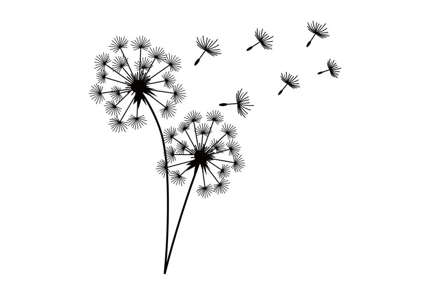 Jumpeak Wanddekoobjekt Pusteblume Metall Wanddekoration Schwarz - Bild 2