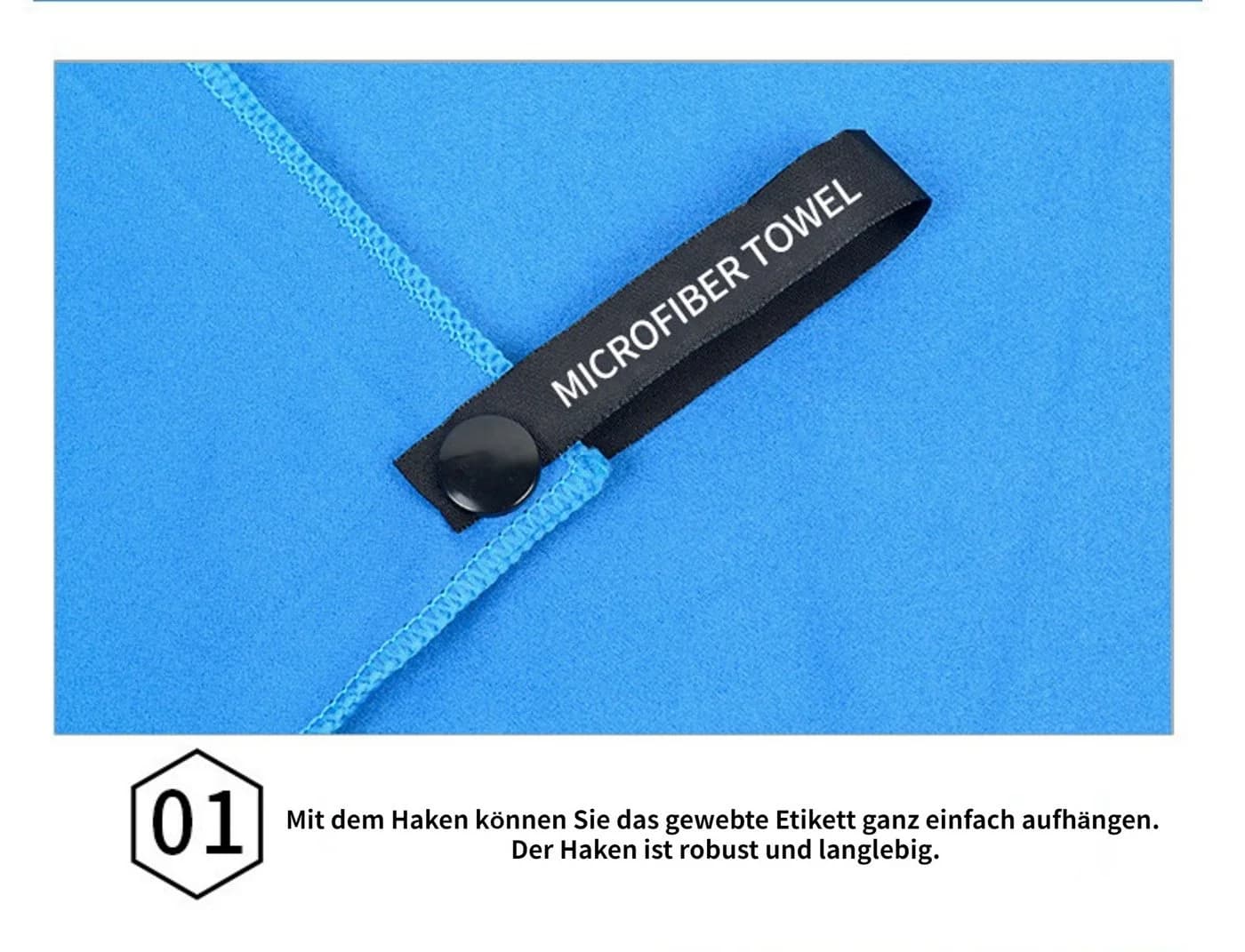 Blusmart Reisehandtuch Mikrofaser Schnelltrocknend Blau - Bild 4