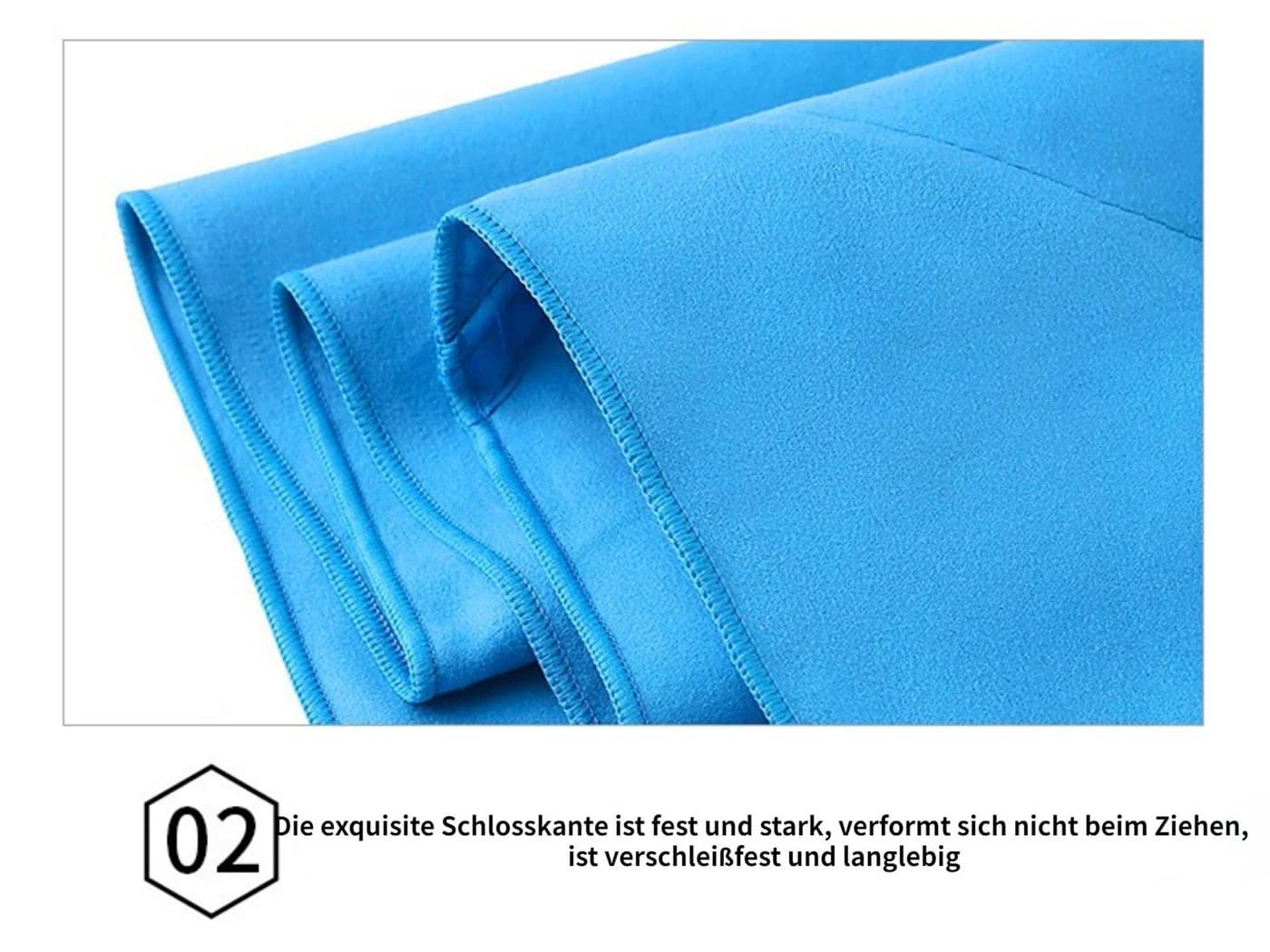 Blusmart Reisehandtuch Mikrofaser Schnelltrocknend Blau - Bild 5
