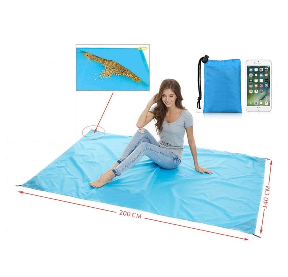 Blusmart Picknickdecke Tragbar Faltbar Wasserdicht Blau - Bild 3