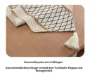 Blusmart Tischläufer Bohème-Stil Gittergewebt Schwarz Bild 4