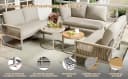 Celya Gartenlounge-Set 7-tlg. Beige mit verstellbaren Beinen Bild 4