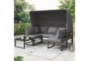 Celya Gartenlounge-Set 5-tlg. Grau mit Kissen und Markise Bild 2