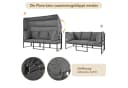 Celya Gartenlounge-Set 5-tlg. Grau mit Kissen und Markise Bild 3