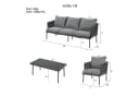 Celya Gartenlounge-Set 5-tlg. Grau mit Sofa, Sesseln & Glastisch Bild 1
