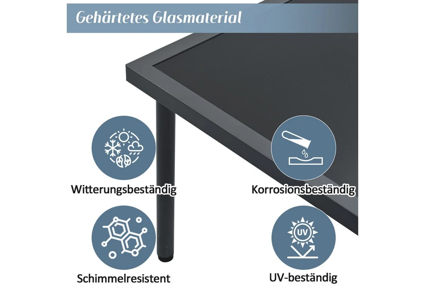 Celya Gartenlounge-Set 5-tlg. Grau mit Sofa, Sesseln & Glastisch - Bild 3