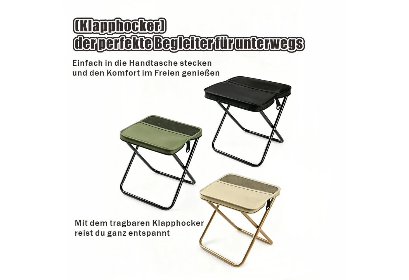 Jumpeak Klappstuhl Camping Leicht Faltbar Grün - Bild 3