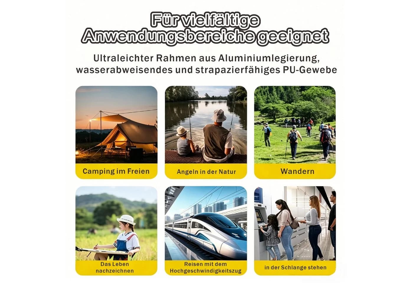 Jumpeak Klappstuhl Camping Leicht Faltbar Grün - Bild 4