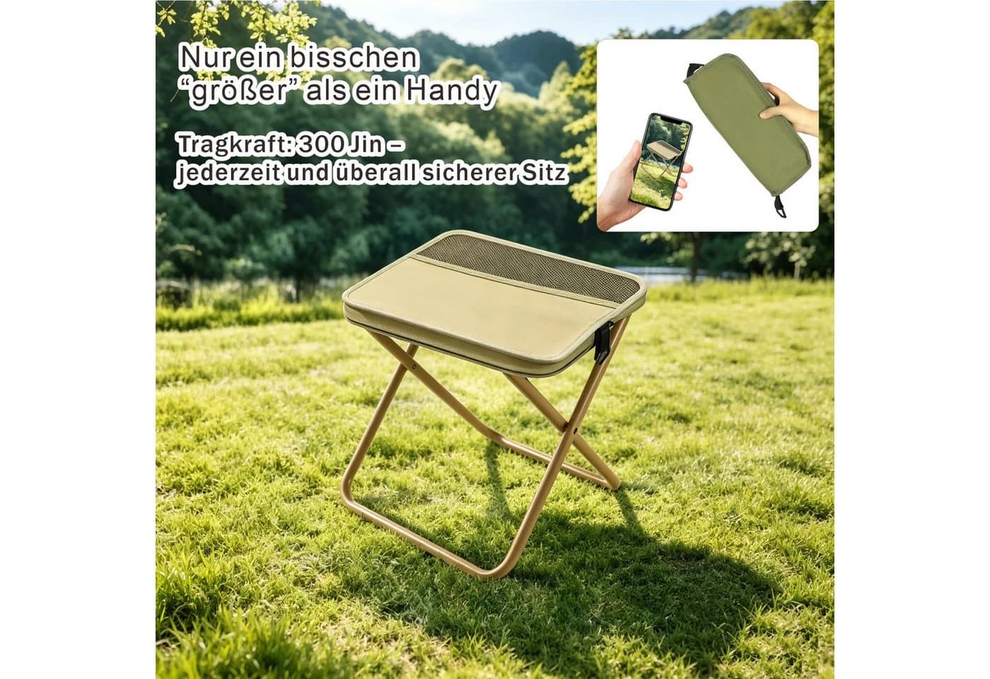Jumpeak Klappstuhl Camping Leicht Faltbar Grün - Bild 5